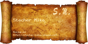 Stecher Mike névjegykártya